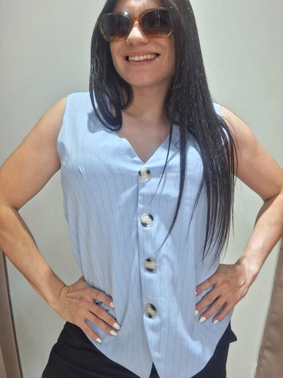 Chaleco sastrero rayado