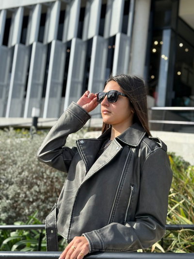 Campera Ecocuero gris