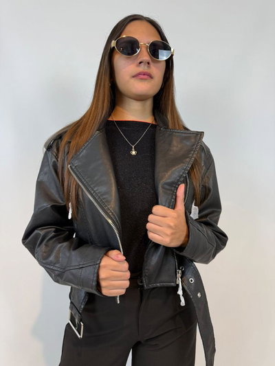 Campera ecocuero c/ cinto