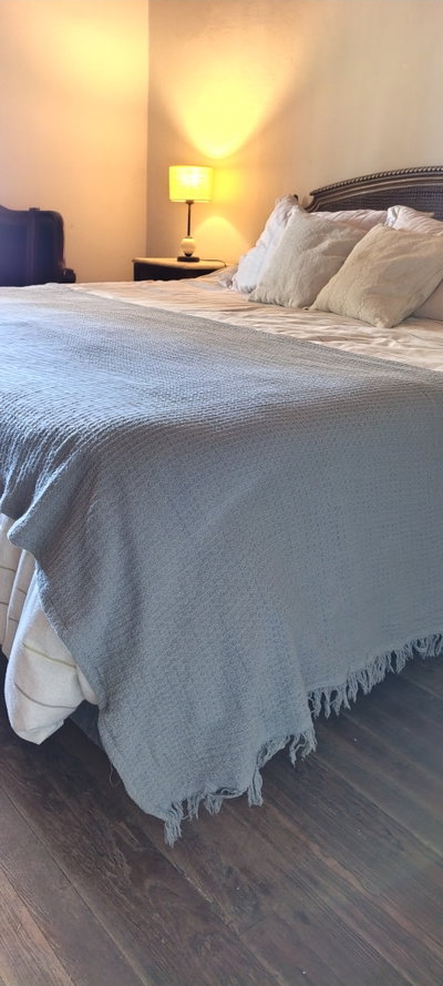 Pie de Cama de Manta Waffle