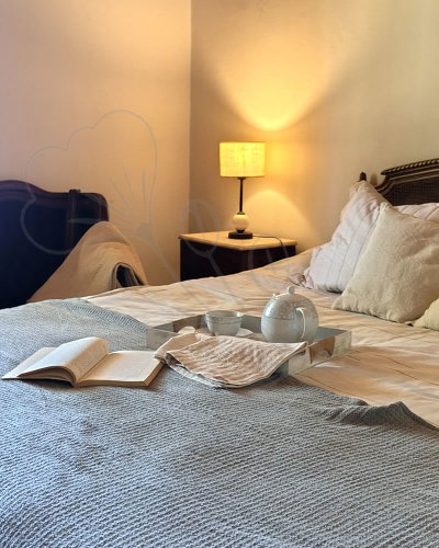 Pie de Cama de Manta Waffle