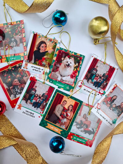 Fotos Polaroid Colgantes Navideñas EDITABLES EN CANVA