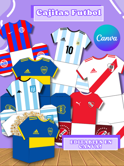 Cajitas de Futbol Editables en Canva