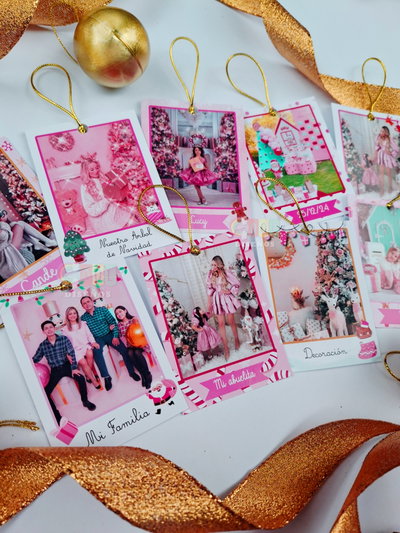 Fotos Polaroid Colgantes Navideñas EDITABLES EN CANVA
