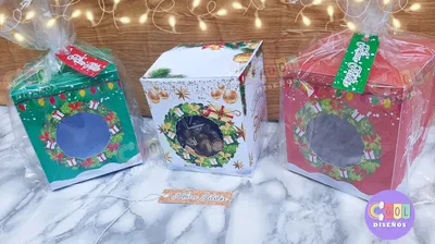 Cajas cubo "Felices Fiestas" PDF