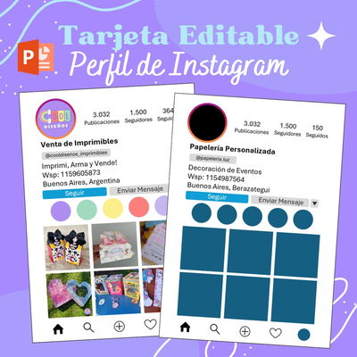 Tarjeta Editable en PowerPoint Perfil de Instagram