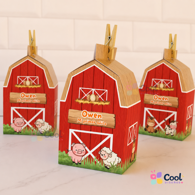 Cajitas de Granero/Granja Editable en canva