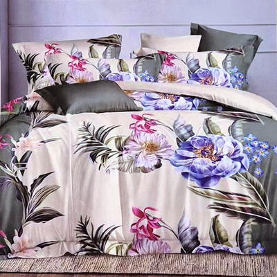 Juego de Sabanas Twin Crema y Flores