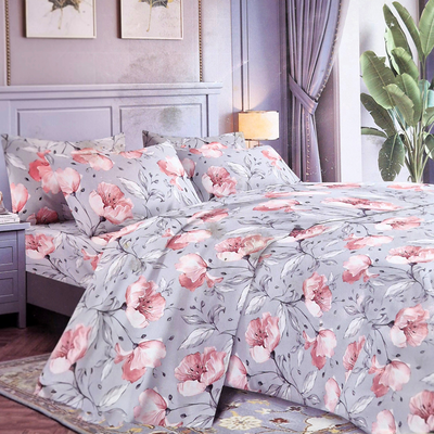 Juego de Sabanas Twin Celeste con Flores