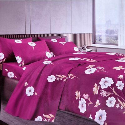 Juego de Sabanas Queen Fucsia con Flores