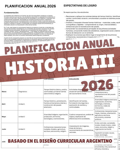Planificación Anual de Historia III – 2026-SECUNDARIA