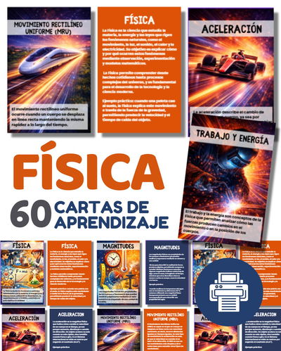 FÍSICA · 60 CARTAS DE APRENDIZAJE- IMPRIMIBLE