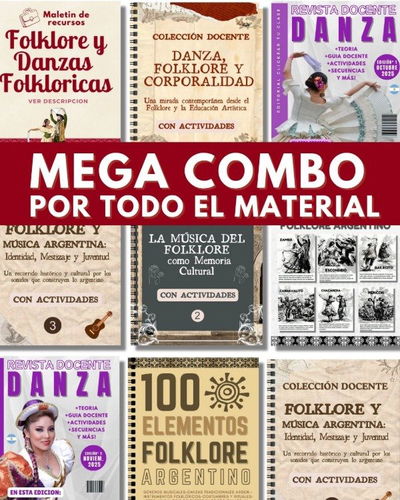 TODO EL MATERIAL MEGA COMBO FOLKLORE Y DANZAS ARGENTINAS