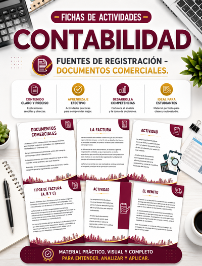 FICHAS DE ACTIVIDADES – CONTABILIDAD Fuentes de registración · Documentos comerciales