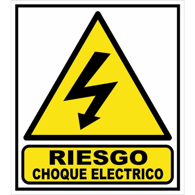 Cartel riego choque eléctrico 28x22cm