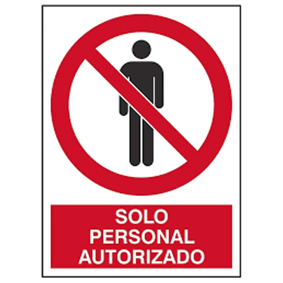 Carte peligro solo pers. autorizado