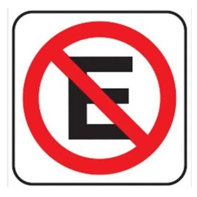 Calco prohibido estacionar 9x16 cm