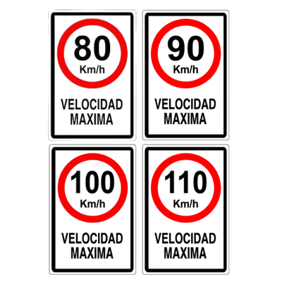 Cartel velocidad máxima