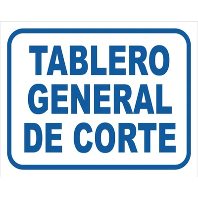 Cartel tablero general de corte