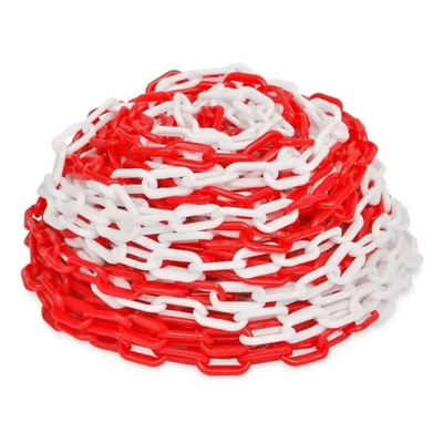 Cadena plástica peligro por metro (roja y blanca)