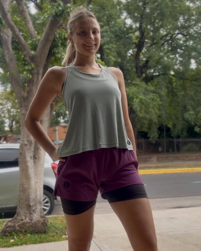 Short Tela Plana Con Calza Básico 