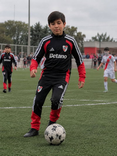 PANTALÓN DE RIVER PLATE CON FRIZA NIÑO