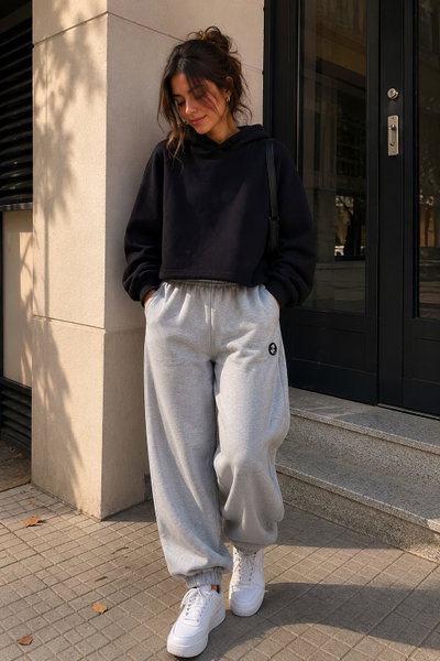 PANTALÓN BAGGY FRIZADO MUJER