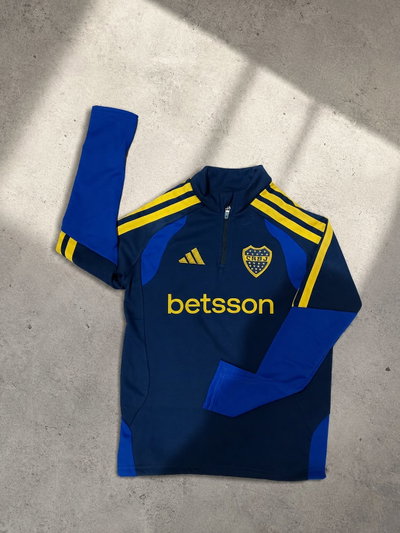 BUZO MEDIO CIERRE BOCA JUNIORS FRIZADO NIÑO 