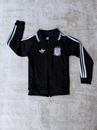 CAMPERA ALTERNATIVA ARGENTINA NEGRO FRIZADA NIÑO 