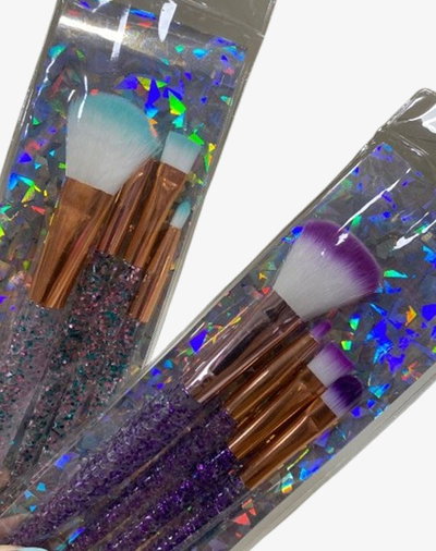 SET DE BROCHAS CON GLITTER SIRENA X 5U
