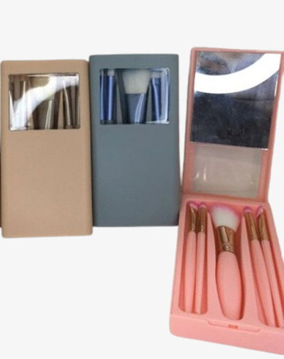 SET DE BROCHAS MEDIANAS CON ESPEJO CELESTE