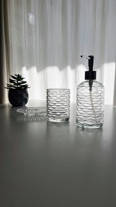 Set de baño de vidrio x3 - Aqua
