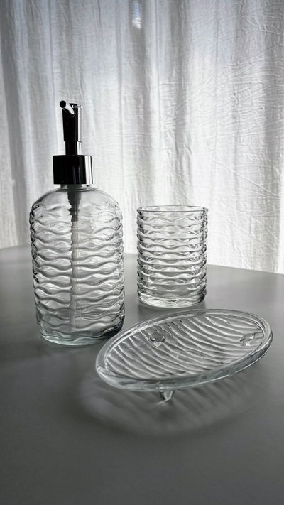 Set de baño de vidrio x3 - Aqua