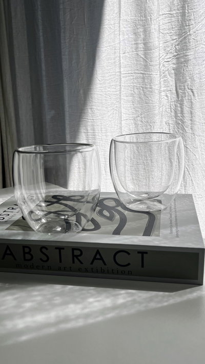 Vaso doble vidrio liso 250 ml | Unidad o Set x2