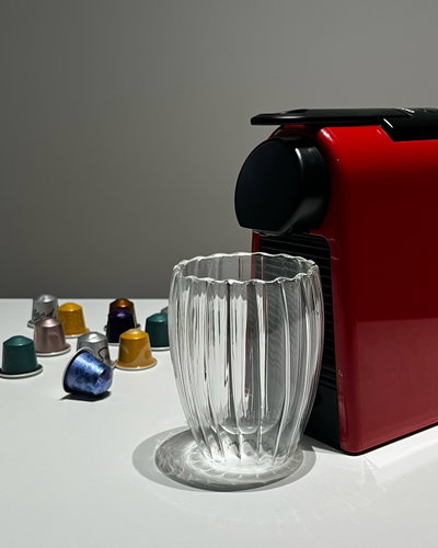 Vaso doble vidrio facetado - 350 ml