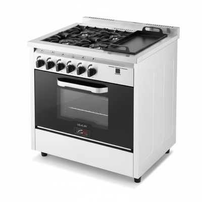 Cocina industrial Usman 4 hornallas con plancheta 