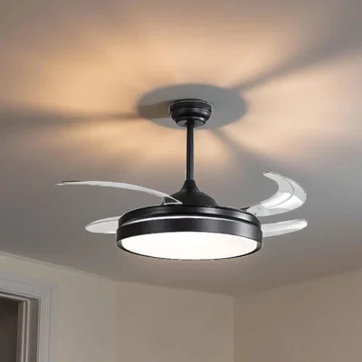 VENTILADOR DE TECHO RETRÁCTIL KANJI NEGRO KJH-CFHB001BK