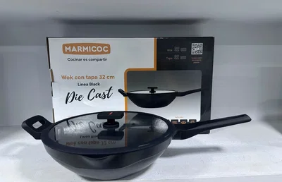 WOK MARMICOC DIE CAST BLACK 32 CM BKDC-TW32