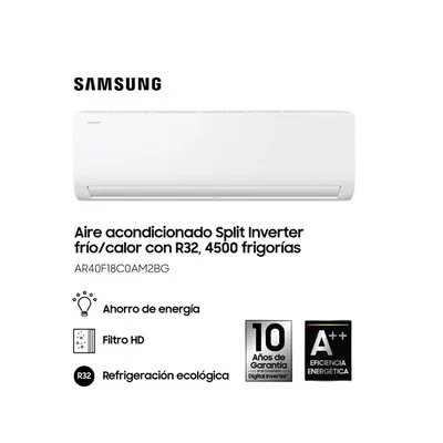 AIRE ACONDICIONADO SAMSUNG INVERTER 4500 F AR40F18COAM 5250W