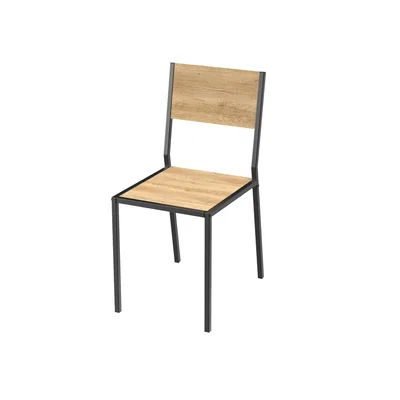 PAR DE SILLAS DELOS NEO DE CAÑO Y MELAMINA ROBLE NEBRASKA NATURAL