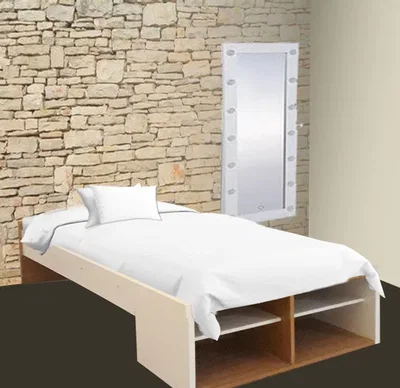 CAMA PLATINUM 0.90 M BLANCO/ROBLE