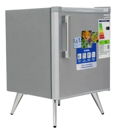 Heladera Frigobar Kanjihome 50 litros Retro Plata Kjh-50vin-s Kanji