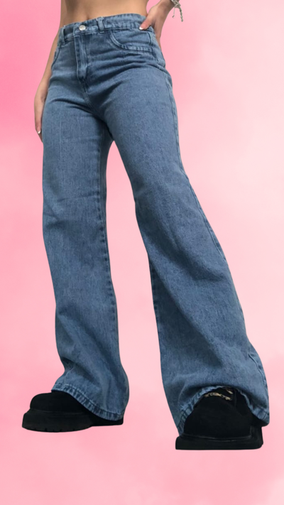 Wide Leg Celeste Nevado Rigido