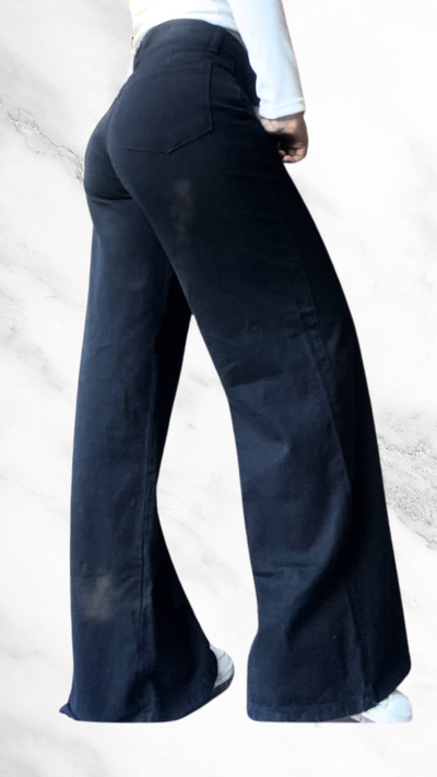 Wide leg negro rigido