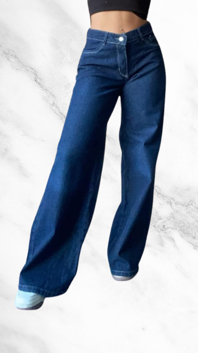 Wide Leg Strech Azul