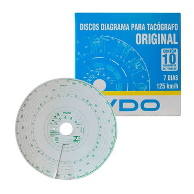 DISCO TACÓGRAFO VDO, 7 DÍAS, 125 KM/H X1 CAJA