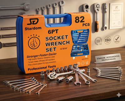 LLAVE TUBO + COMBINADAS 82 PIEZAS STARDOM