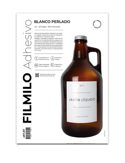 RESMA FILMILO ADHESIVO BLANCO PERLADO X20U