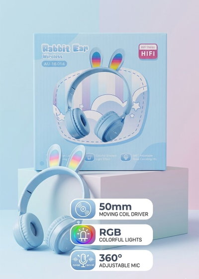 AURICULAR BLUETOOTH CONEJO C/LUZ AU-16014