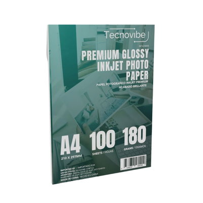 RESMA PAPEL BRILLANTE 180GR X100U TECNO